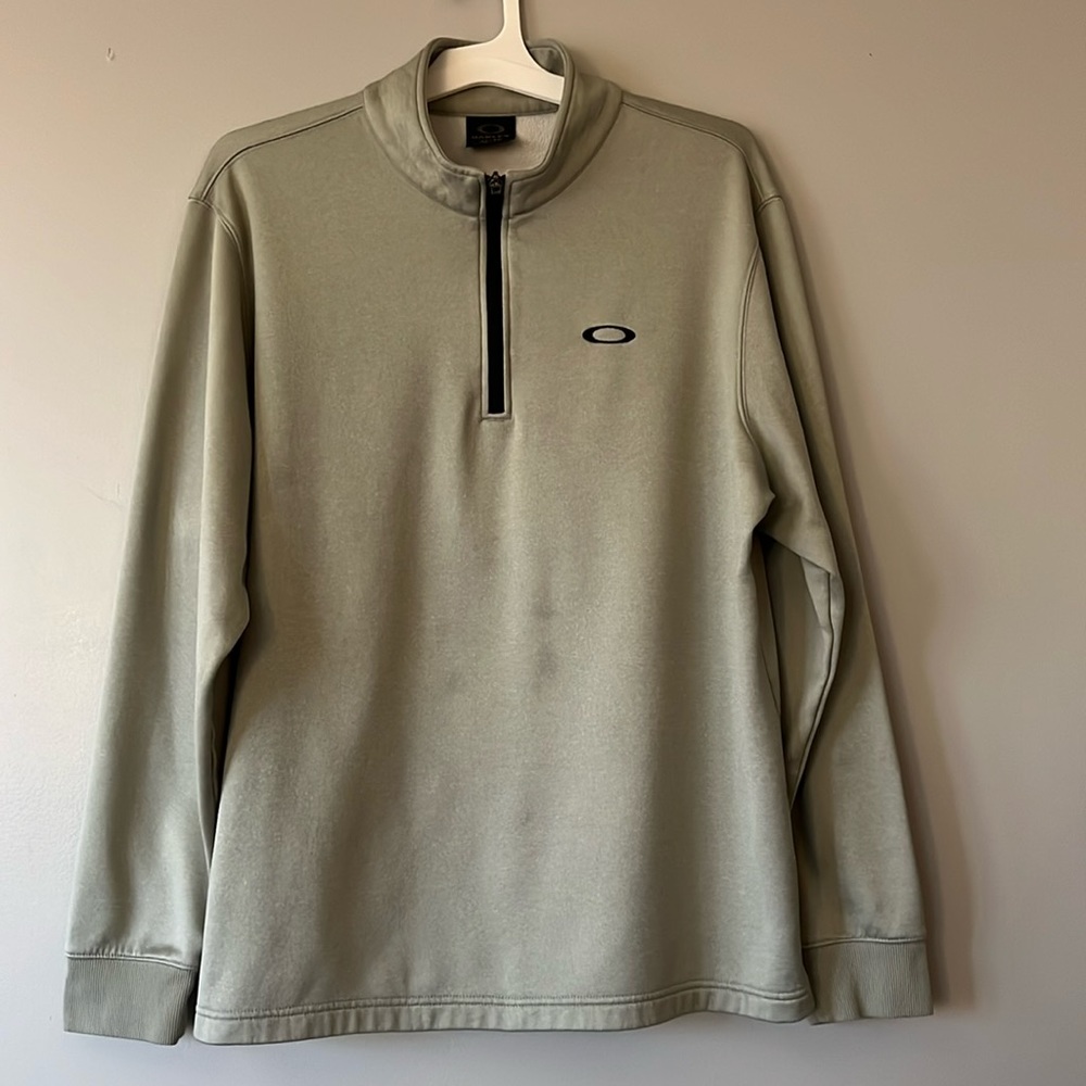 Oakley 1/4 Zip Pullover Sweatshirt - Gray / Silver - XL